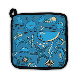 Potholder, Pattern With Fish Crabseaweed Starfish Seahorse