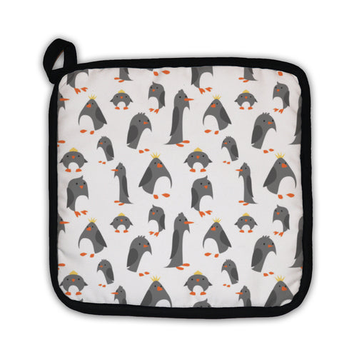 Potholder, Pattern With Cute Penguins