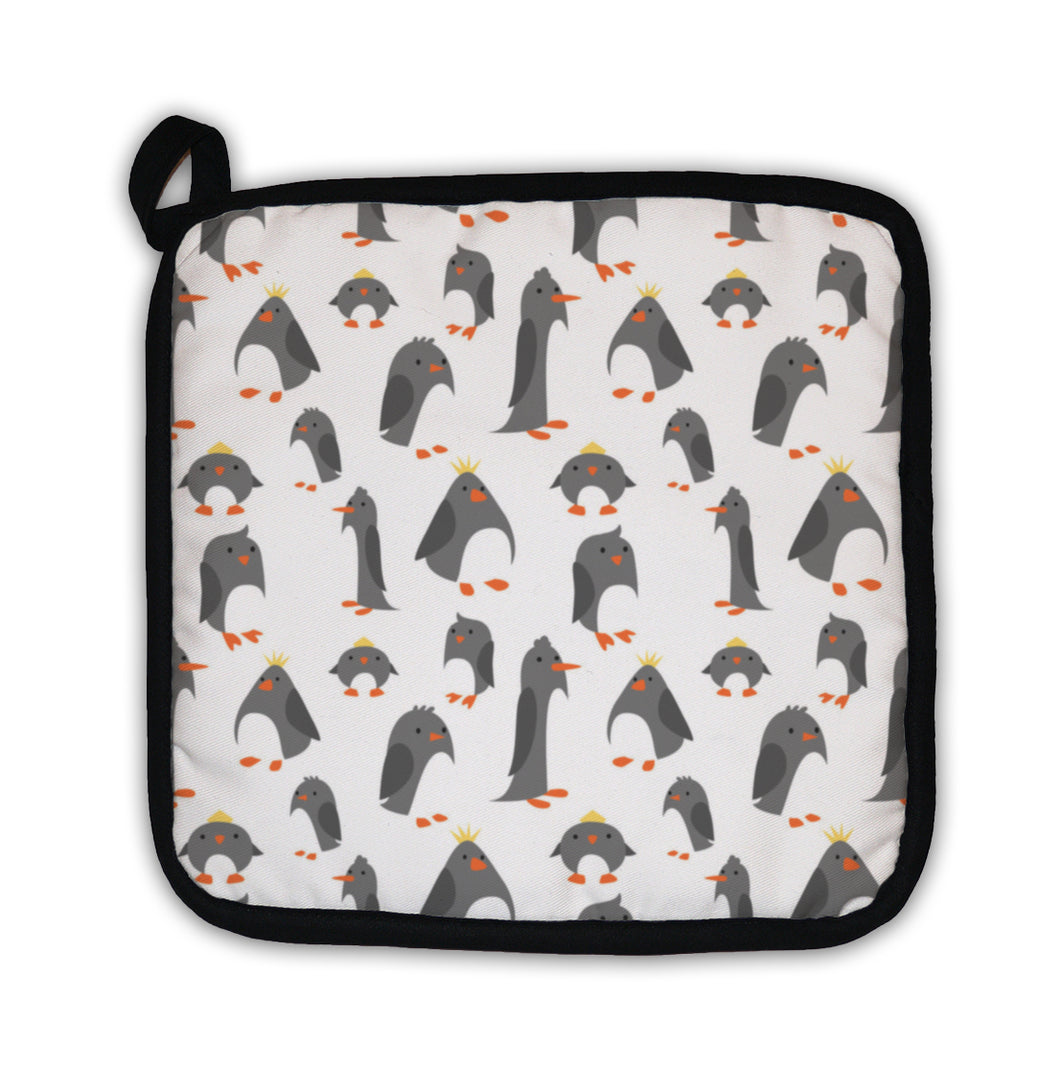 Potholder, Pattern With Cute Penguins
