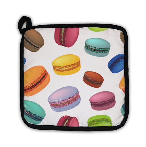 Potholder, Pattern With Colorful Macaroons Cookies