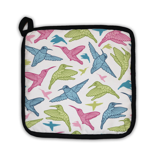 Potholder, Colorful Hummingbirds Pattern