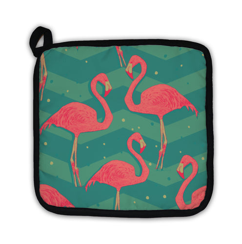 Potholder, Pattern With Flamingo Birds