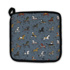 Potholder, Ethnic Horse Galloping On A Plant