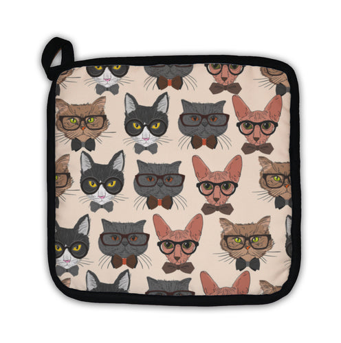 Potholder, Hipster Cats Pattern