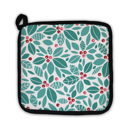 Potholder, Christmas Holly Berries Pattern