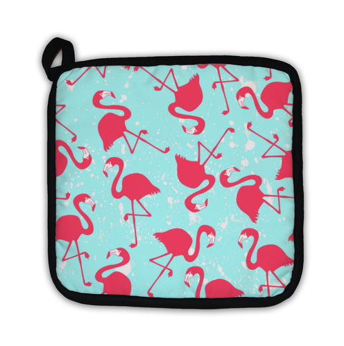 Potholder, Pattern With Pink Flamingos