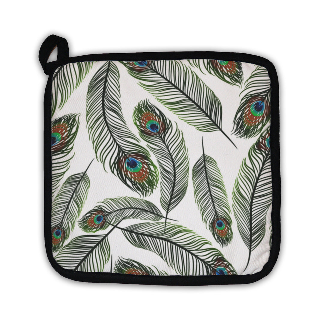 Potholder, With Peacock Feathers