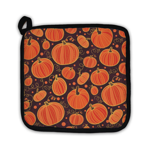 Potholder, Thanksgiving Pumpkins Pattern