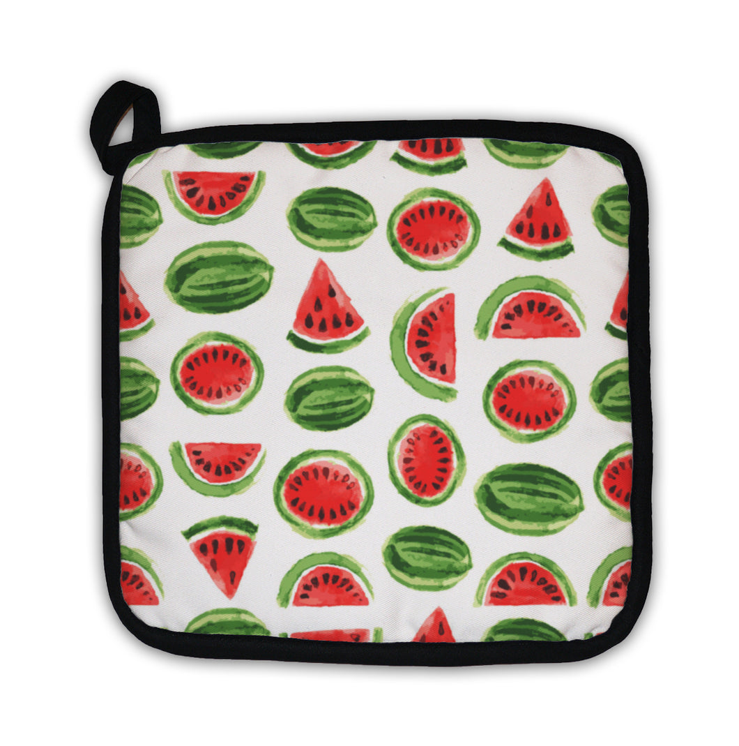 Potholder, Watercolor Watermelon Pattern