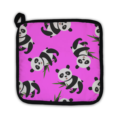 Potholder, Cute Panda With Bamboo