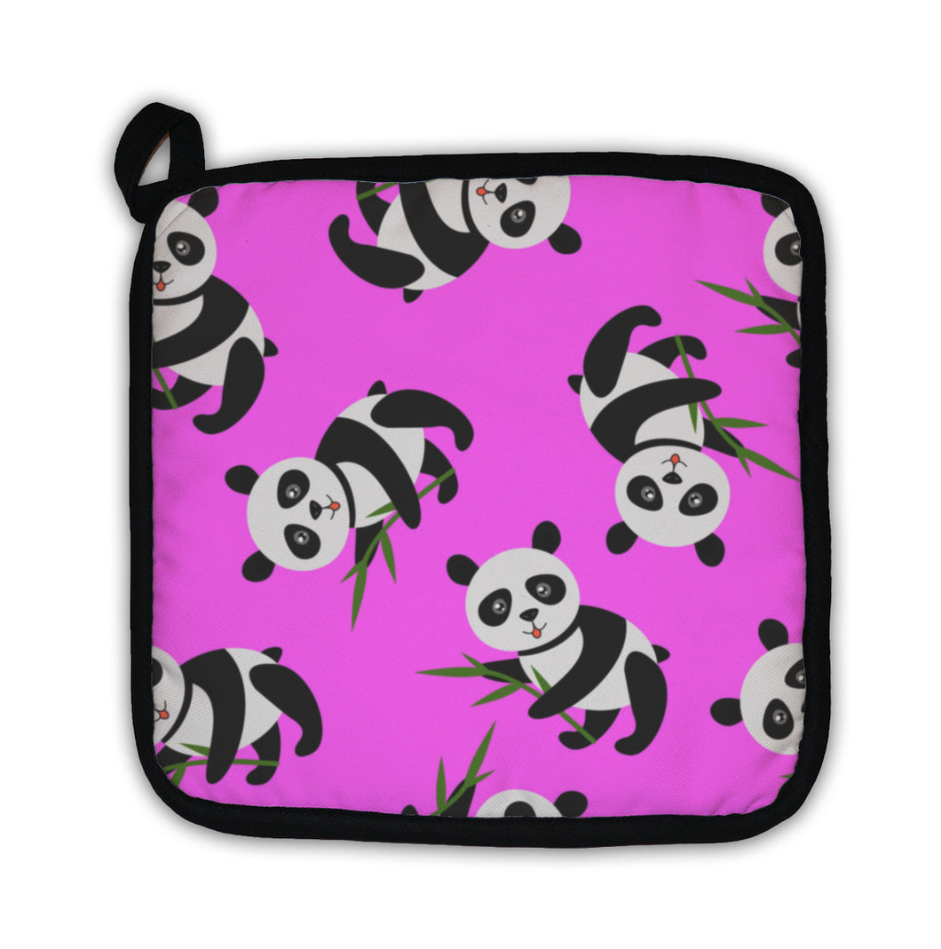 Potholder, Cute Panda With Bamboo