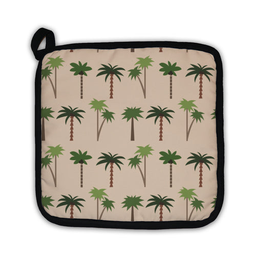 Potholder, Tropical Pattern With Palms 1