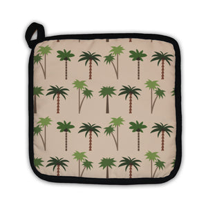 Potholder, Tropical Pattern With Palms 1