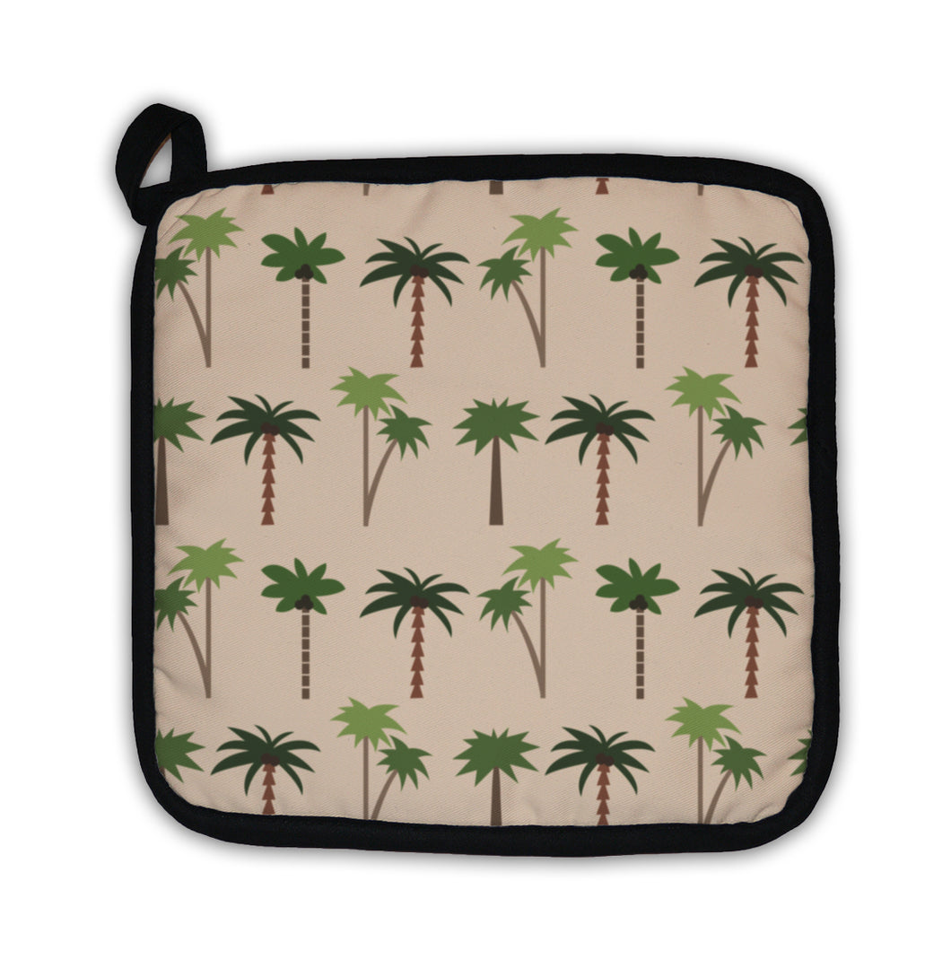Potholder, Tropical Pattern With Palms 1