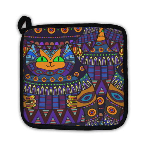 Potholder, Decorative Cat Pattern Ornamental