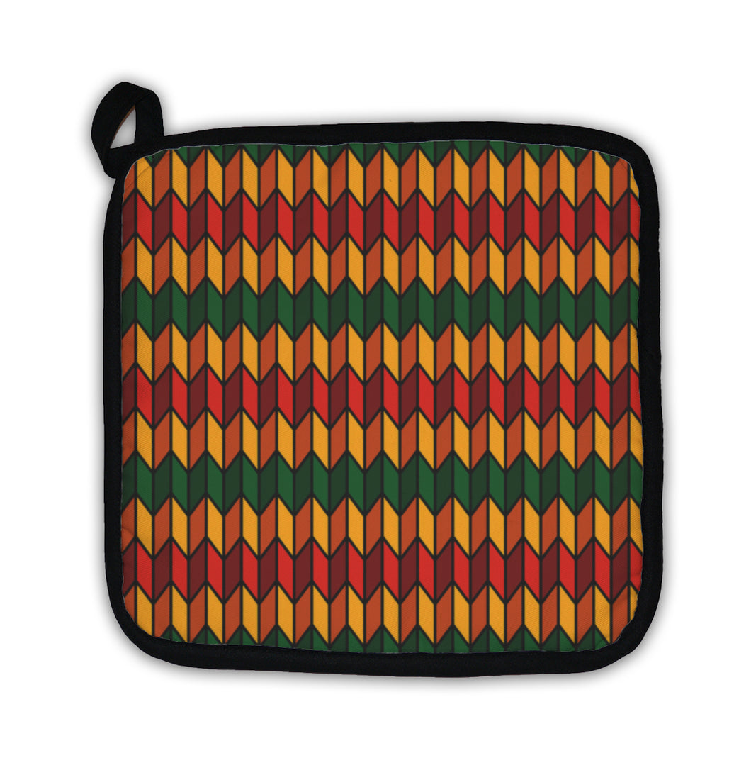 Potholder, Pattern In Rasta Colors
