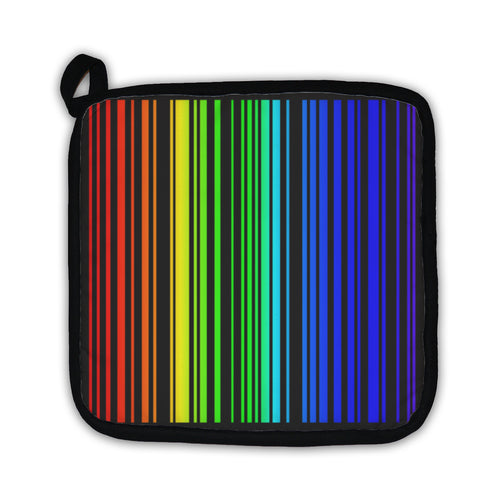 Potholder, Stripes In Rainbow Colors In Format