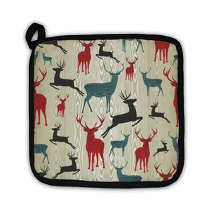 Potholder, Christmas Wooden Reindeer Pattern