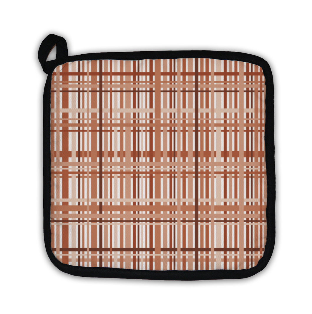 Potholder, Plaid Pattern In Earth Tones