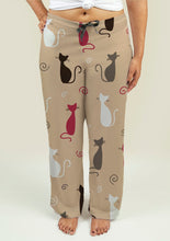 Load image into Gallery viewer, Ladies Pajama Pants with Cats Pattern