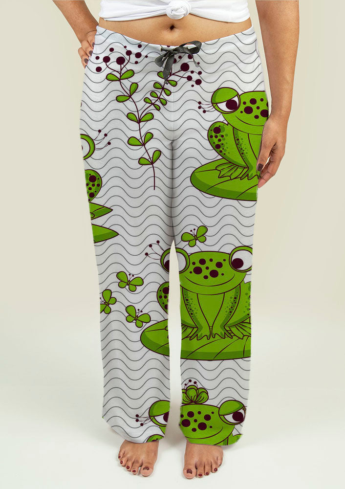 Ladies Pajama Pants with Frogs