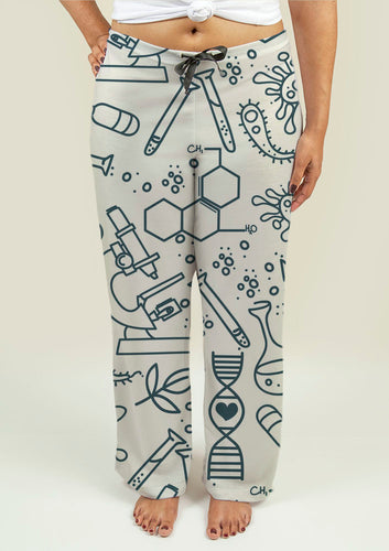 Ladies Pajama Pants with Science Pattern