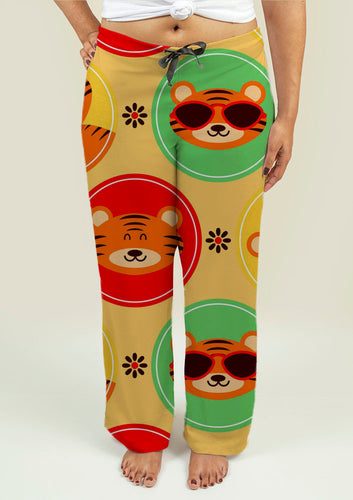 Ladies Pajama Pants with Baby Tigers