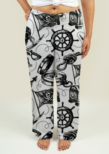 Ladies Pajama Pants with Pirate Design