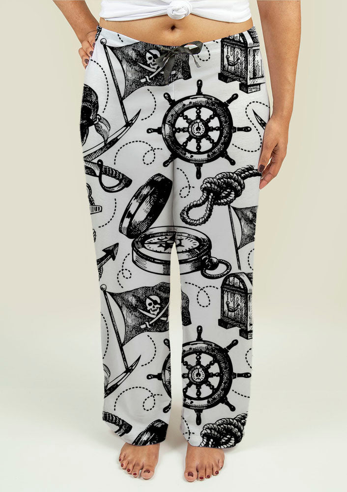 Ladies Pajama Pants with Pirate Design