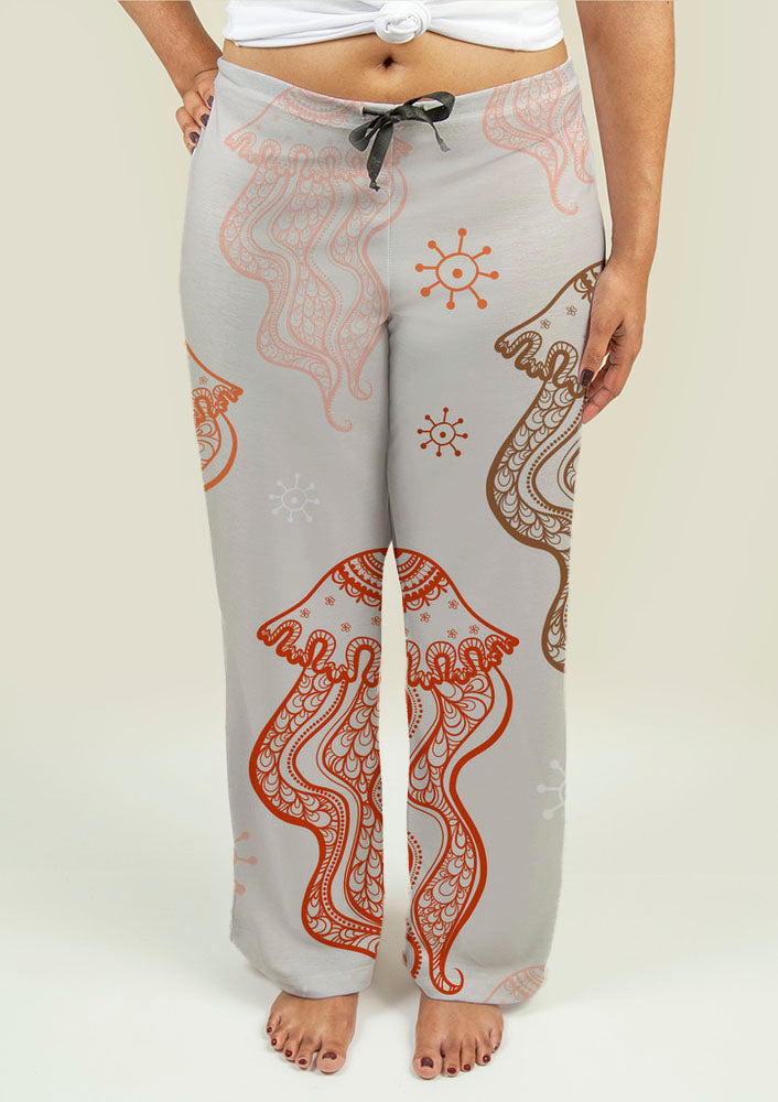Ladies Pajama Pants with Jellyfish
