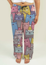Load image into Gallery viewer, Ladies Pajama Pants with Cats at Christmas
