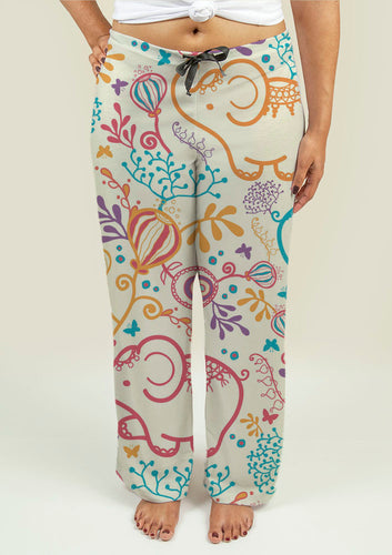 Ladies Pajama Pants with Elephants