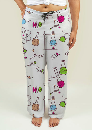 Ladies Pajama Pants with Chemistry Pattern