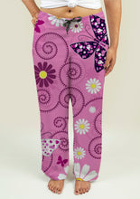Load image into Gallery viewer, Ladies Pajama Pants with Pink Floral Pattern