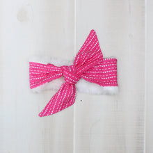 Load image into Gallery viewer, Extra Warmth Head Wrap Pink Pattern with White Fur