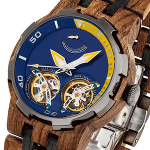 Men's Dual Wheel Automatic Ambila WoodWatch