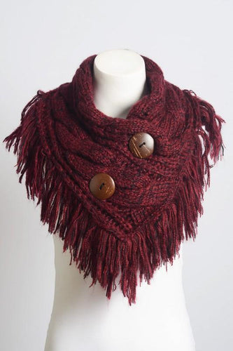Burgundy Infinity Scarf w/ Buttons