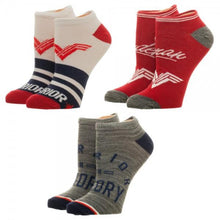Load image into Gallery viewer, Wonder Woman Women&#39;s Ankle Socks 3 Pack