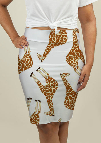 Pencil Skirt with Giraffes