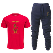 Load image into Gallery viewer, Summer Hot Sale Men&#39;s Sets T Shirts+pants Two Pieces Sets Casual Tracksuit Male Tshirt Gyms Fitness trouser