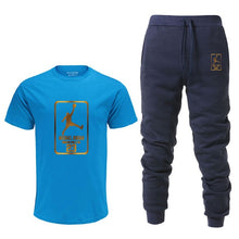 Load image into Gallery viewer, Summer Hot Sale Men&#39;s Sets T Shirts+pants Two Pieces Sets Casual Tracksuit Male Tshirt Gyms Fitness trouser