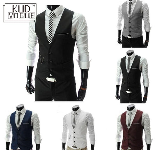 New Arrival Dress Vests For Men Slim Fit Mens Suit Vest Male Waistcoat Homme Casual Sleeveless Formal Business Jacket 23