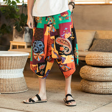 Load image into Gallery viewer, Hot sale 2019 Summer Linen Harem Pants Men Casual Hip Hop Trousers Drawstring Cross Bloomers Calf-Length Pants Joggers size 5XL