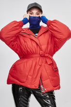 Load image into Gallery viewer, JAZZEVAR 2019 Winter New Fashion Street Designer Brand Womens White Duck Down Jacket Pretty Girls Outerwear Coat With Belt