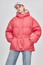 Load image into Gallery viewer, JAZZEVAR 2019 Winter New Fashion Street Designer Brand Womens White Duck Down Jacket Pretty Girls Outerwear Coat With Belt