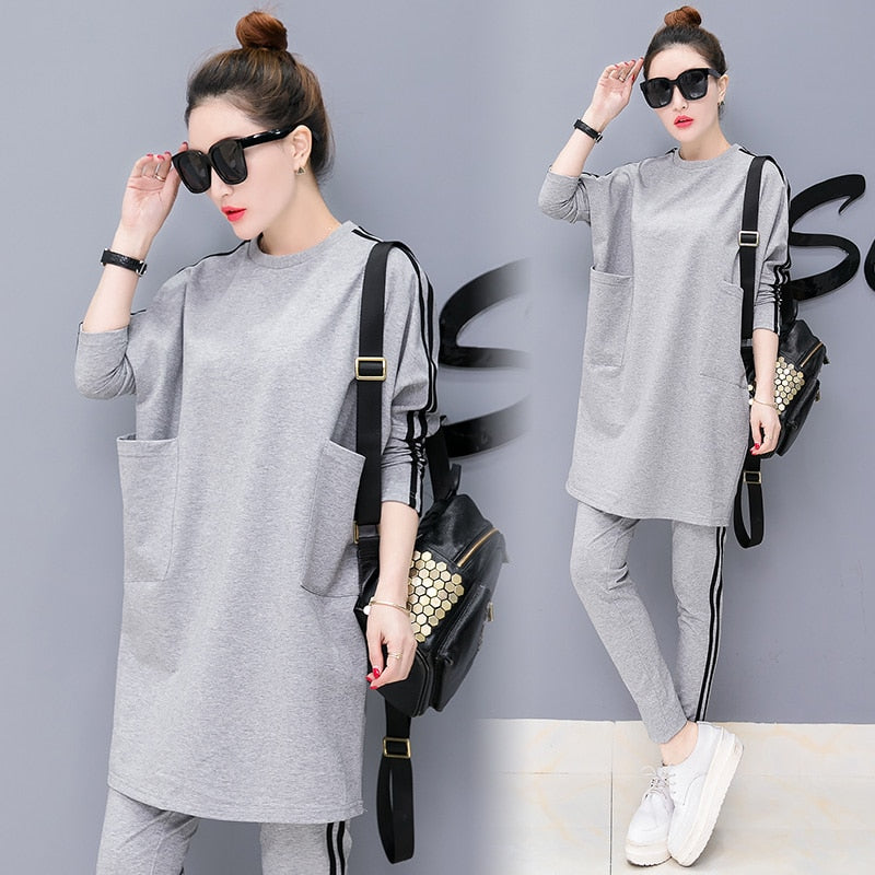 clothes 2019 the new women's clothing han edition fashion leisure sport suit two piece set  top and pants Long sleeves Autumn