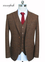 Load image into Gallery viewer, Men&#39;s Tailor Made woolen Wedding Dress Suit Classic Groom Wear Tuxedo (Jacket pants vest)