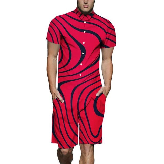 Summer New Design Overalls Mens Rompers 3D Funny Graphic Casual Jumpsuit Male Beach Sets One-piece Outfits Plus Size Playsuit