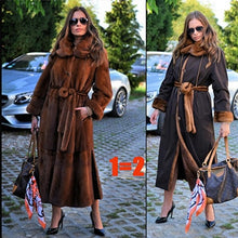 Load image into Gallery viewer, FURSARCAR 2019 New Women Real Mink Fur Coats Whole Skin Thick Warm Mink Fur Jacket For Female Long Style Luxury Nature Fur Coat