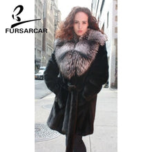 Load image into Gallery viewer, FURSARCAR 2019 New Women Real Mink Fur Coats Whole Skin Thick Warm Mink Fur Jacket For Female Long Style Luxury Nature Fur Coat